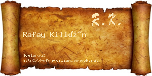 Rafay Kilián névjegykártya